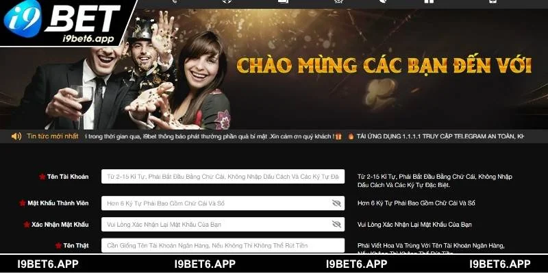 Đăng ký tài khoản thành viên trên website I9BET